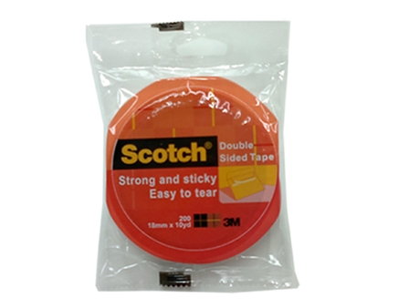3M Scotch Double Sided Tape White 18mmx10y