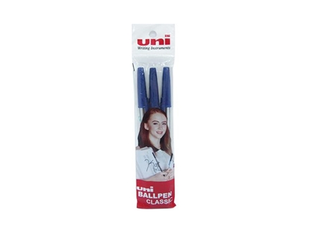 Uni BA-45 Classic Ballpen Blue 3s