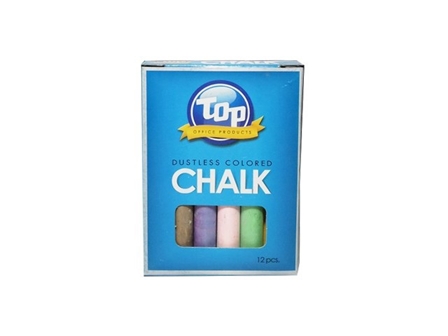 Top Dustless Colored Chalk CHA12C 12s