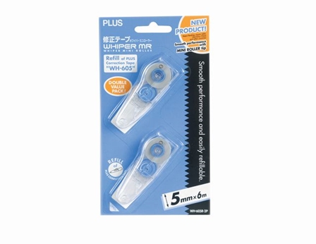 Plus Correction Tape WH605 Refill 2pcs per pack 5mm x 6m