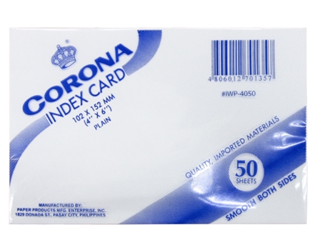 Corona Index Card 4x6