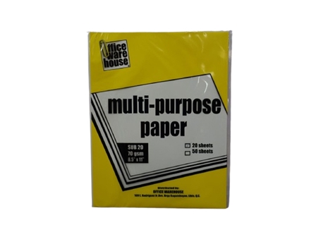 Multi-Purpose Typewriting Paper White Letter 20s