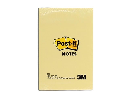 3M Post-it Note 656 100's Yellow 2 x 3