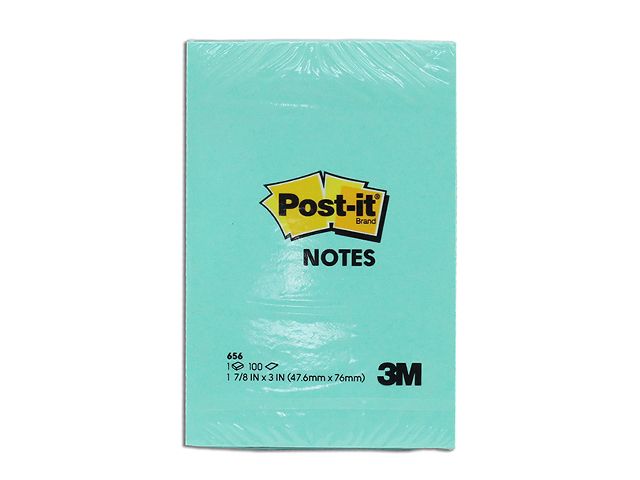 3M Post-it Note 656 100's Blue 2 x3 