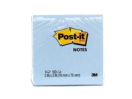 3M Post-it Note 654 100's Blue 3 x 3