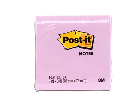 3M Post-it Note 654 100's Pink 3 x 3