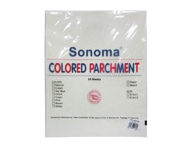Sonoma Colored Parchment Paper 90gsm Letter 10s Natural
