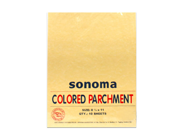 Sonoma Colored Parchment Paper 90gsm Letter 10s Ochre