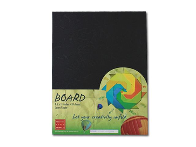 Prestige Board Paper Morrocan Cover 300gsm Black Ltr 10s