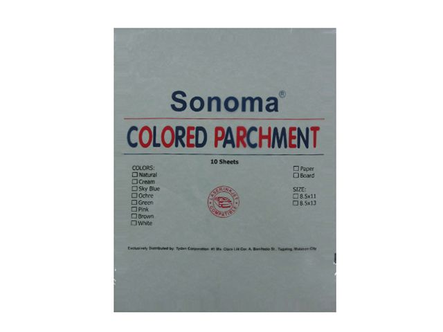 Sonoma Colored Parchment Paper 90gsm Letter 10s Green