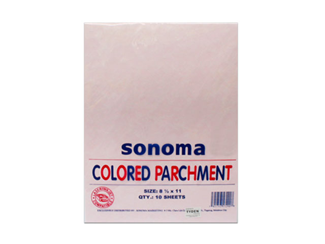 Sonoma Colored Parchment Paper 90gsm Letter 10s Pink 