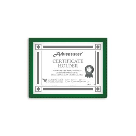 Adventurer Certificate Holder CH3 Assorted 8.5x11