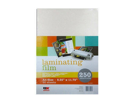 UK Office Laminating Film A4 25020LF 250 Microns A4 20s