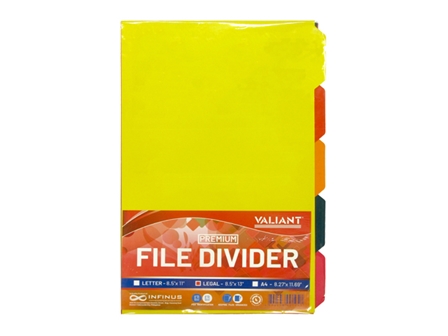 Valiant Premium File Divider Legal Assorted 5s