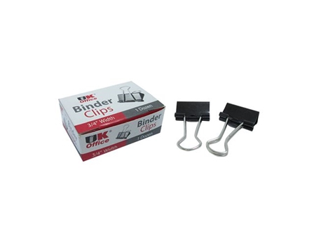 UK Office Binder Clips Black 3/4