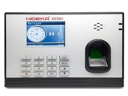 Nideka Bundy Clock X639 Stand-Alone Biometrics 