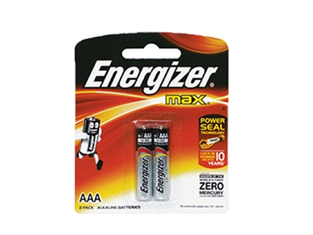 Energizer Battery E92/BP2 AAA 2 pcs per pack.