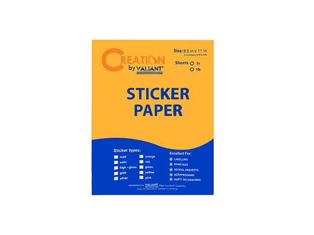 Creation Sticker Paper Fluorescent Orange Ltr 5s