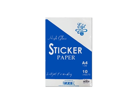 Veco Sticker Paper Hi-Gloss White A4 10s