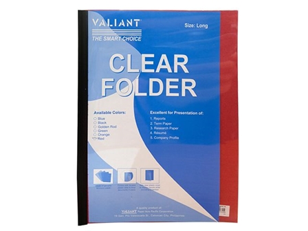 Valiant Slide Folder Clear Legal Red