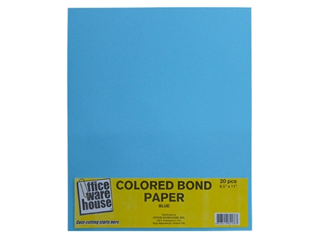 Office Warehouse Colored Bond Paper Ltr 20s Blue