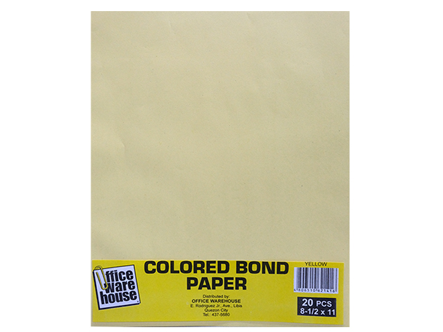 Office Warehouse Colored Bond Paper Ltr 20s Yellow