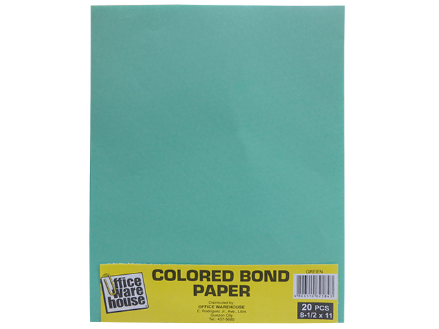Office Warehouse Colored Bond Paper Ltr 20s Green