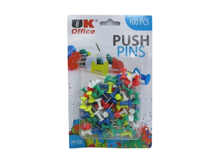UK Office Push Pins Assorted 100s 