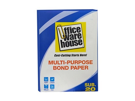 Office Warehouse Bond Paper Sub20 Wht A4 500s