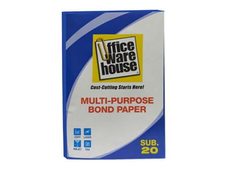 Office Warehouse Bond Paper Sub20 Wht Lgl 500s