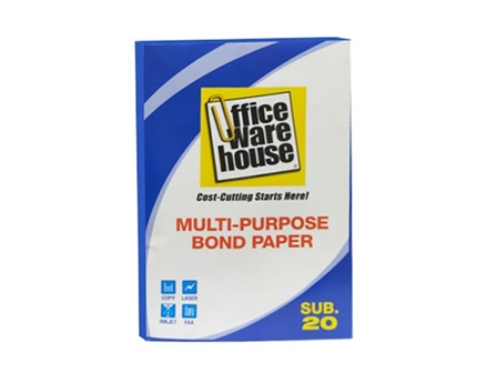 Office Warehouse Bond Paper Sub20 Wht Ltr 500s