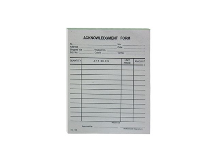 NonBrand Acknowledgement Form 1X50s Dup
