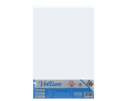 Veco Vellum Board Paper White 180gsm Legal 10s