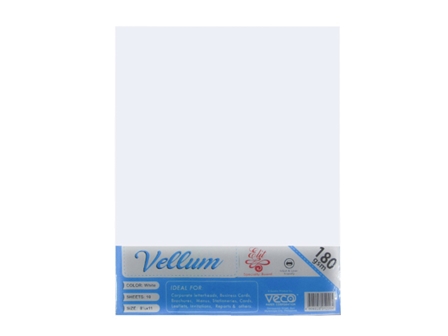 Veco Vellum Board Paper White 180gsm Letter 10s