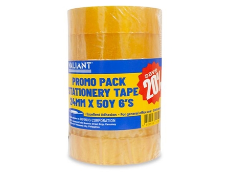 Valiant Stationery Celo Tape Yel 24mmx50y 6s