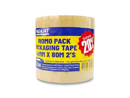 Valiant Stationery Packaging Tape Tan 48mmx80m 2s