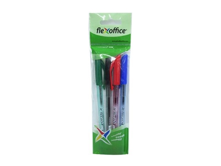 Flexoffice FlexStick Ballpen 0.5mm Asstd 4s