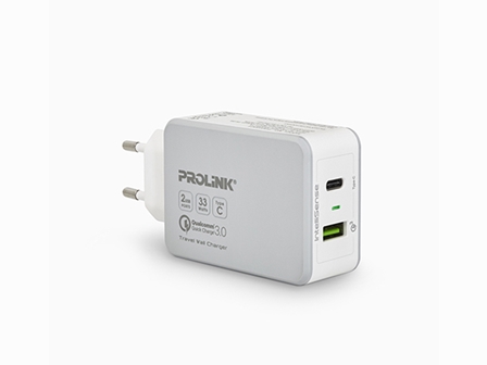 Prolink PTC23301 33W 2-Port Travel Wall Charger