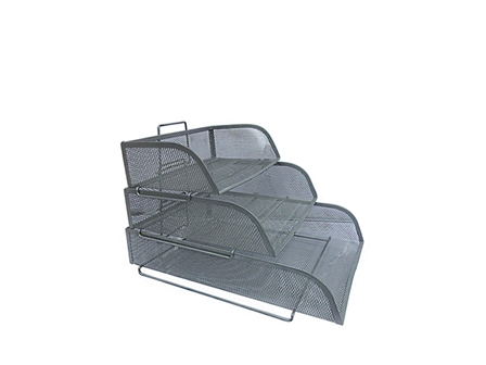 Office Warehouse Letter Tray SHS017 Set of 3 Silver