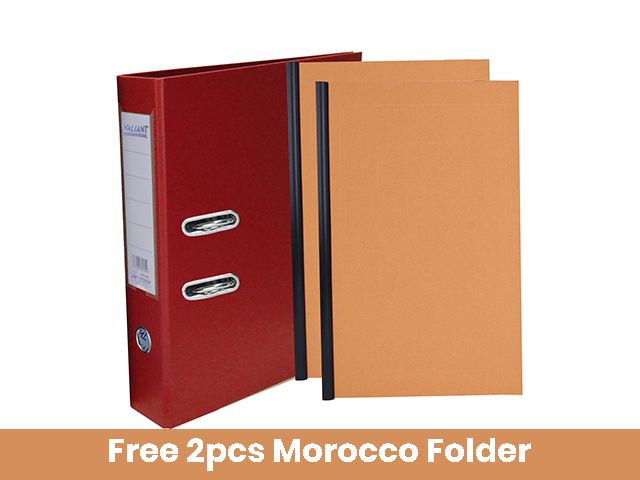 Valiant Lever Archfile Legal Red w/ Free 2 pcs Morocco Folder **