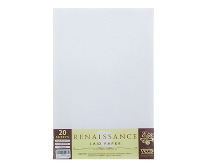 Veco Renaissance Laid Paper White 100gsm LGL 20s