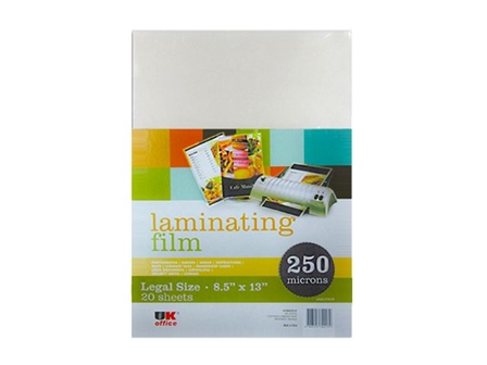 UK Office Laminating Film Legal 25020LF 250 Microns 20s