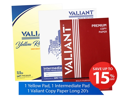 Valiant Copy Paper and Pad Bundle 3s ^