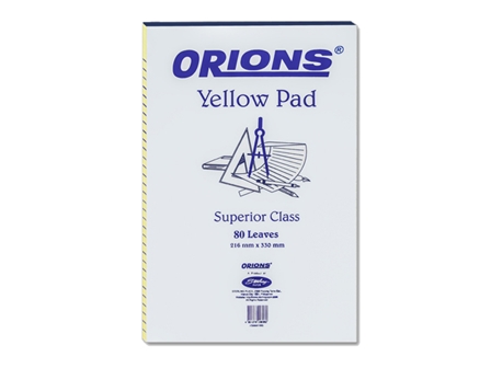 Orions Yellow Pad 216x330mm 80 Leaves