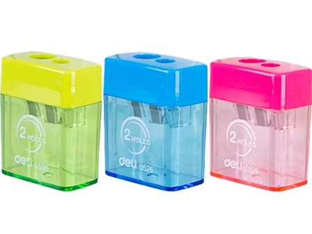 Deli Moon Stone Pencil Sharpener 0526 2Holes Assorted