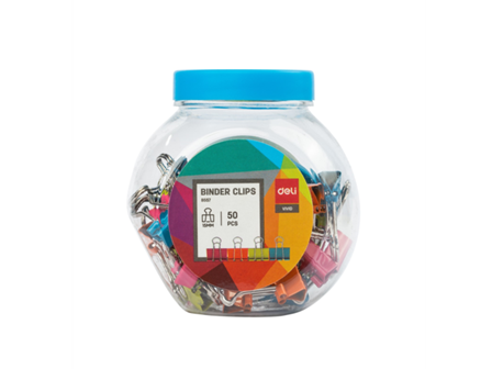 Deli E8557 Binder Clips Assorted 50s