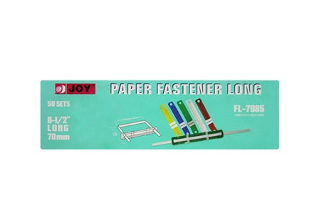 Joy Plastic Paper Fastener FL7085 Assorted 8.5