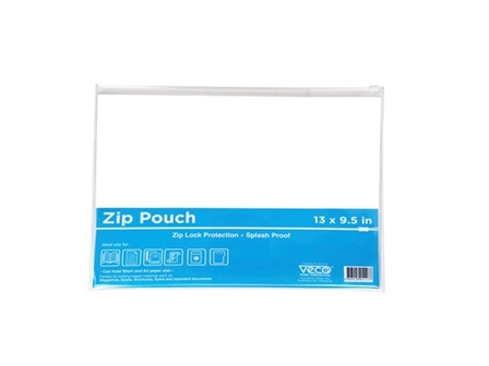 Veco Envelope Zip Pouch Clear 13x9.5
