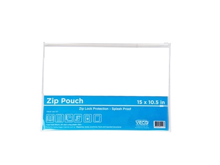 Veco Envelope Zip Pouch Clear 15x10.5