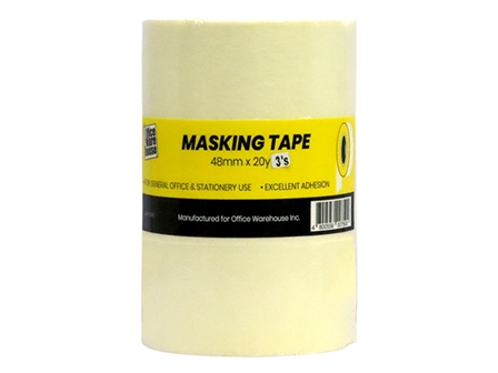 Office Warehouse Masking Tape 48mmx20y 3s